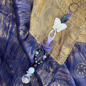 Butterflies & Blooms Sun Catcher for Indoor or Outdoor Use Purple & White